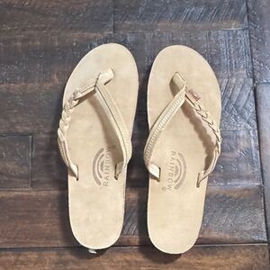 Rainbow Women's Tan Braided Thong Sandals